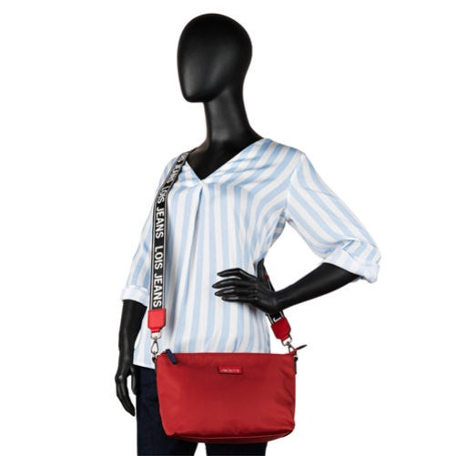 Bolso shopper reversible 15.6'' + neceser. Azul marino y rojo libreriadavinci