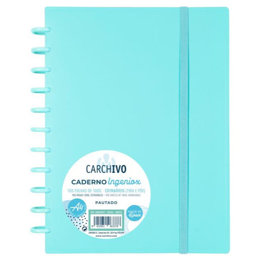 Cuaderno Ingeniox A4 turquesa libreriadavinci