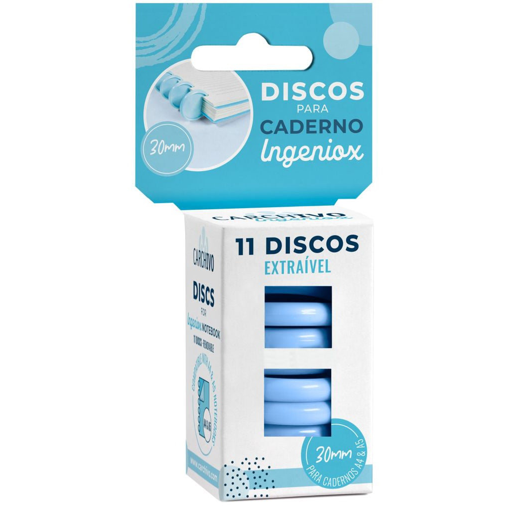 Estuche 11 discos para cuaderno ingeniox azul libreriadavinci