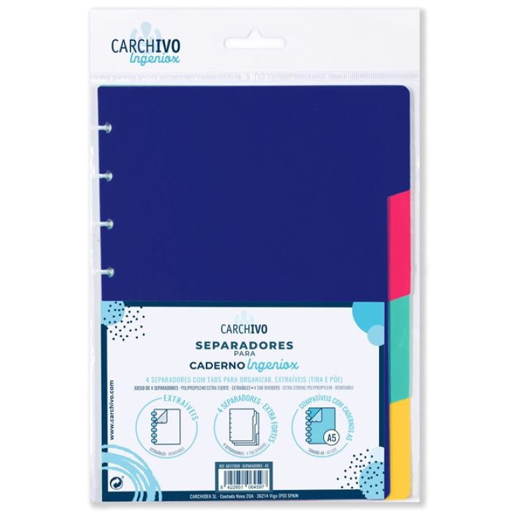 Separadores para cuaderno Ingeniox A5 libreriadavinci